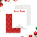 Secret Santa note card featuring a Santa hat and candy cane design, personalized Christmas stationery gift for the holiday season.-front-back