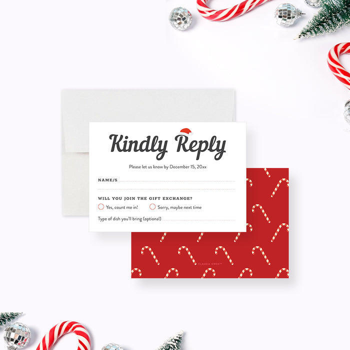 Secret Santa Invitation Christmas Gift Exchange Party Card