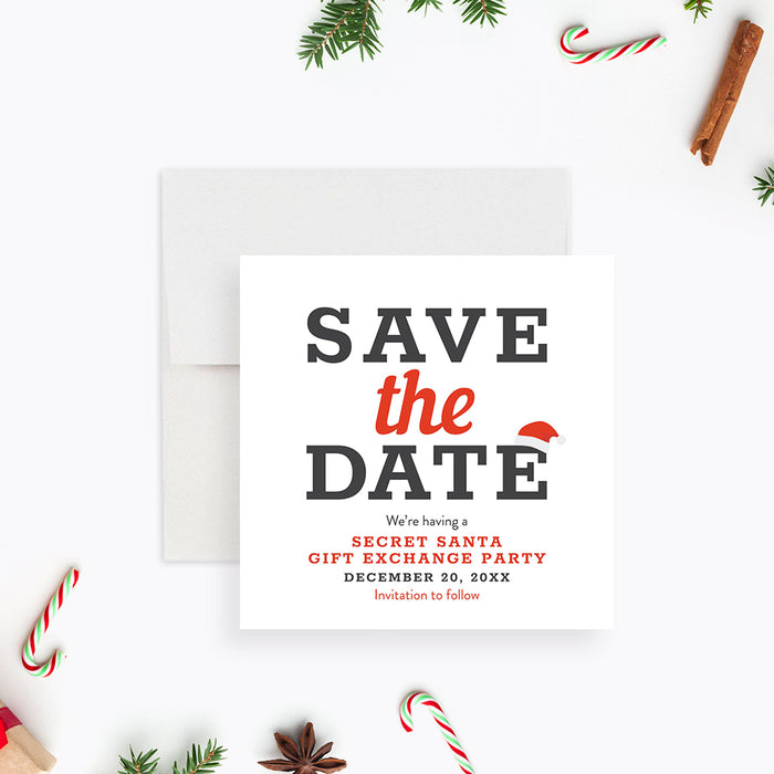 Secret Santa Invitation Christmas Gift Exchange Party Card