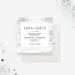 corporate annual dinner save the date card with black and white layout, textured gray border, and company event details-front