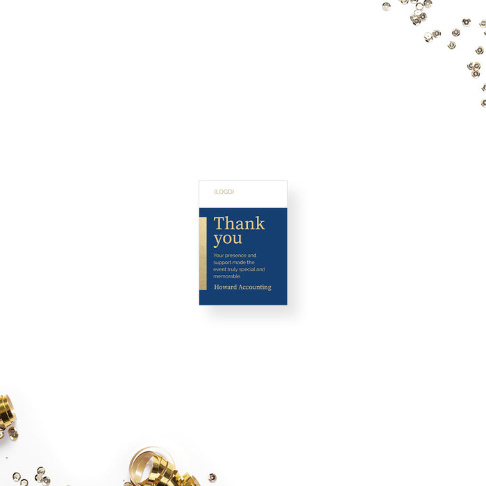 Simple and Elegant Charity Ball Invitation Card in Blue and Gold, Corporate Event Invites, Custom Professional Invitations