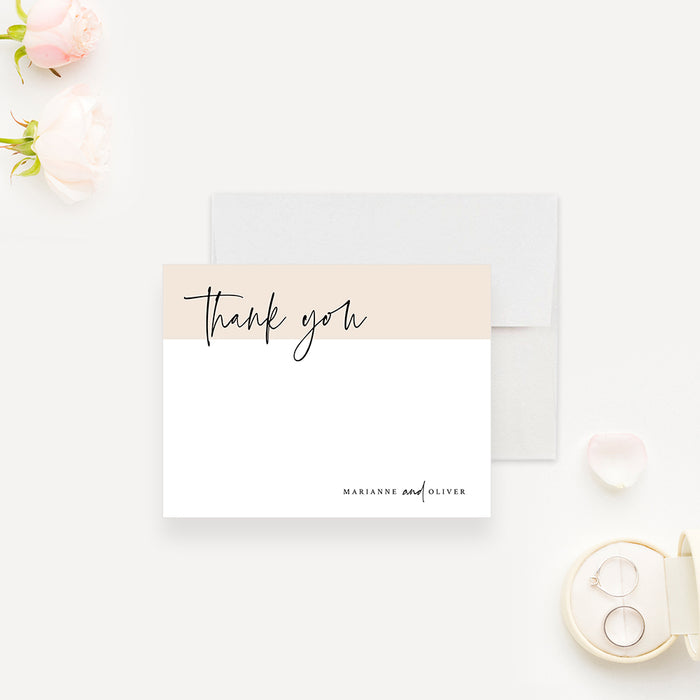 Elegant Wedding Note Card with Modern Calligraphy, Couple Correspondence Card, Wedding Thank You Cards, Personalized Gift for Newlywed