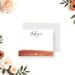 Romantic wedding thank you card with script typography and love heart design for bride and groom-front