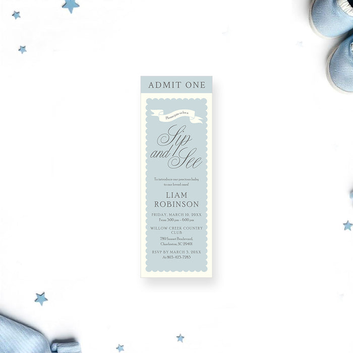 Sip and See Invitation Personalized Meet the Baby Card
