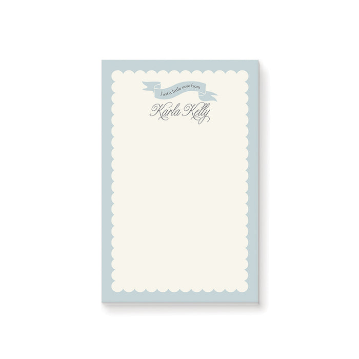 Personalized notepad with name in pastel border custom stationery