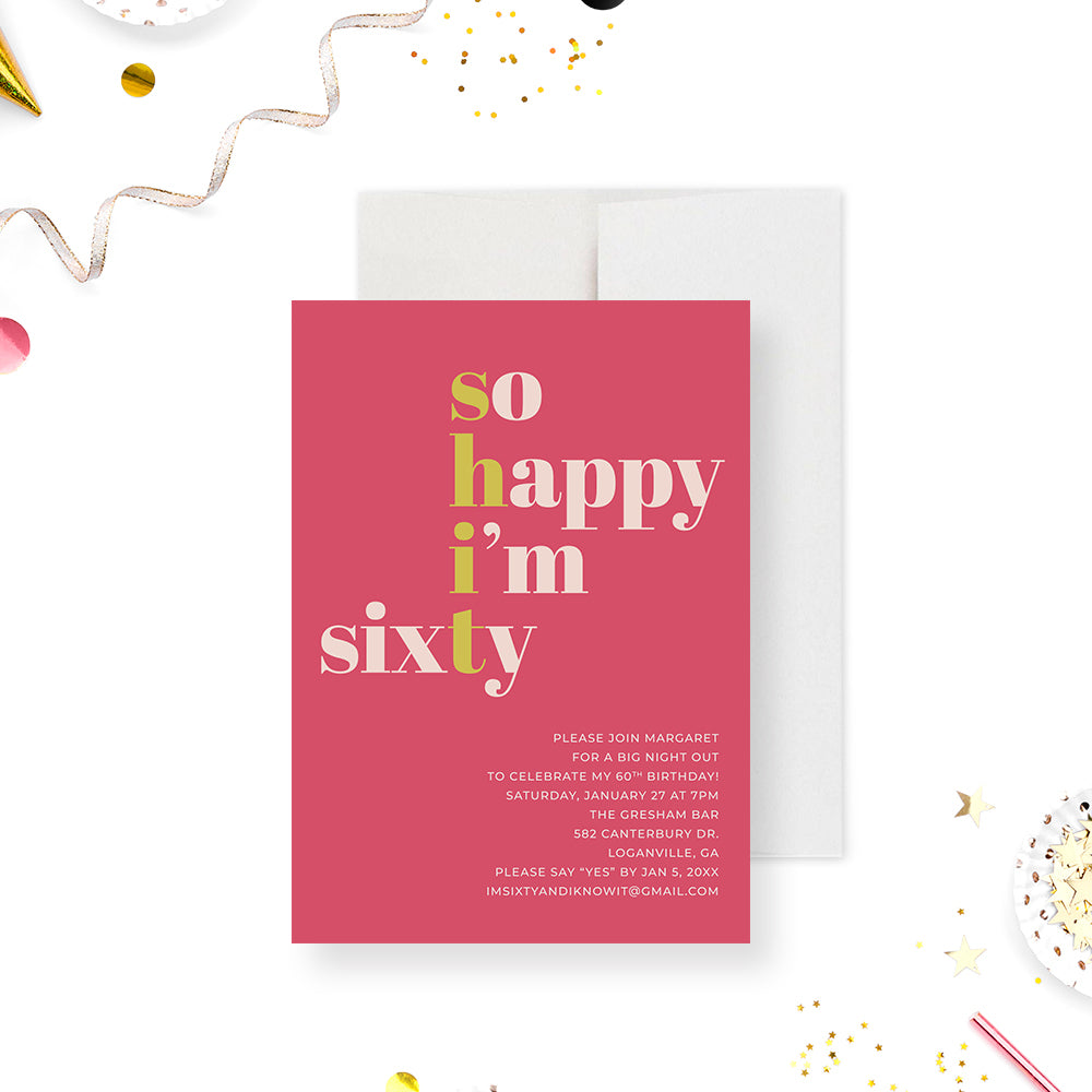 60th Birthday Invitations and Stationery