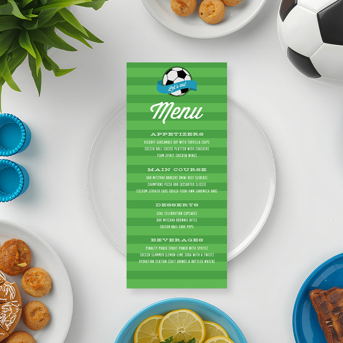 Soccer Bar Mitzvah Invitation Green Sports Party Invite