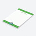 Personalized soccer notepad with green field design and custom name for Bar Mitzvah-side