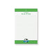Personalized soccer notepad with green field design and custom name for Bar Mitzvah