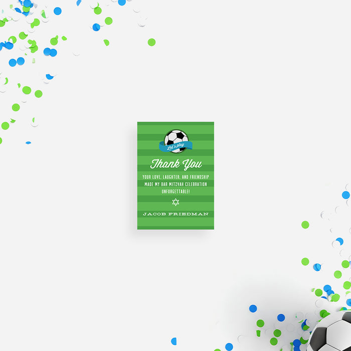 Soccer Bar Mitzvah Invitation Green Sports Party Invite