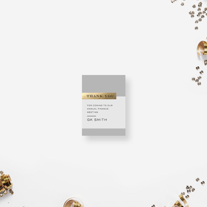 Elegant Gray and Gold Invitation Card for Business Annual Finance Meeting, Company Anniversary Invites, Employee Appreciation Dinner, Corporate Event Invite Cards