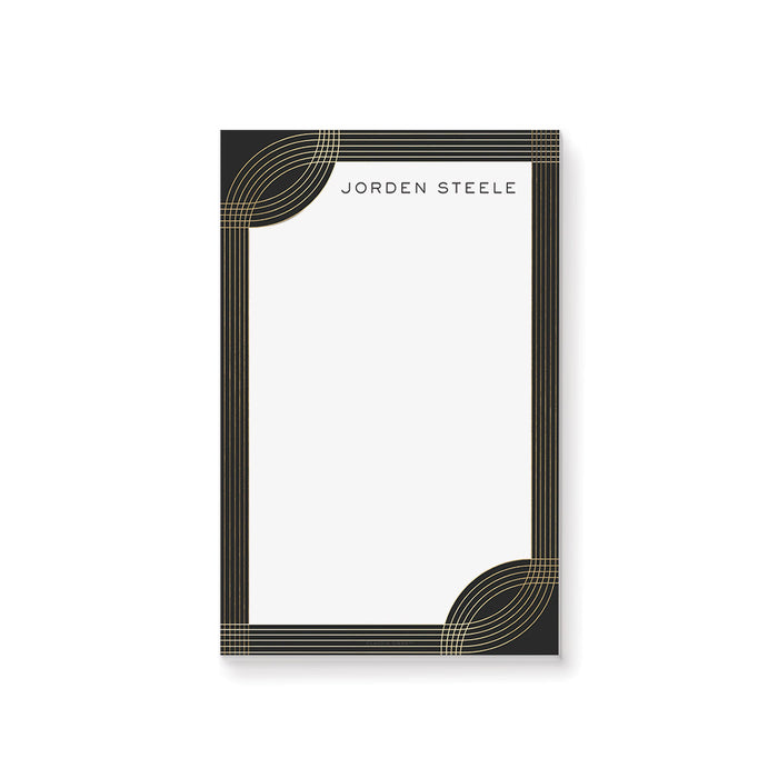 Formal Gold and Black Notepad, Elegant Professionals Stationery Office Pad, Personalized Gifts for Adults, Business Gala and Auction Party Favor