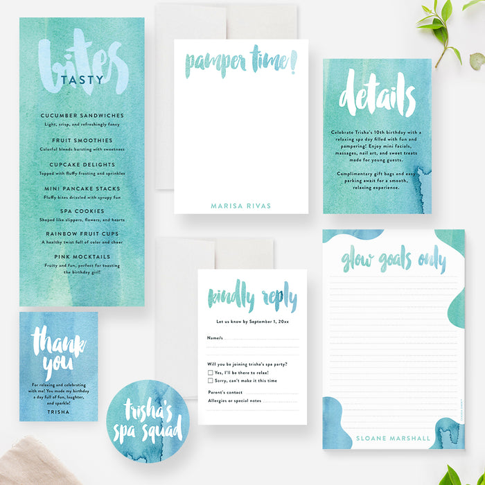 Spa Birthday Invitation Girls Spa Party Invite