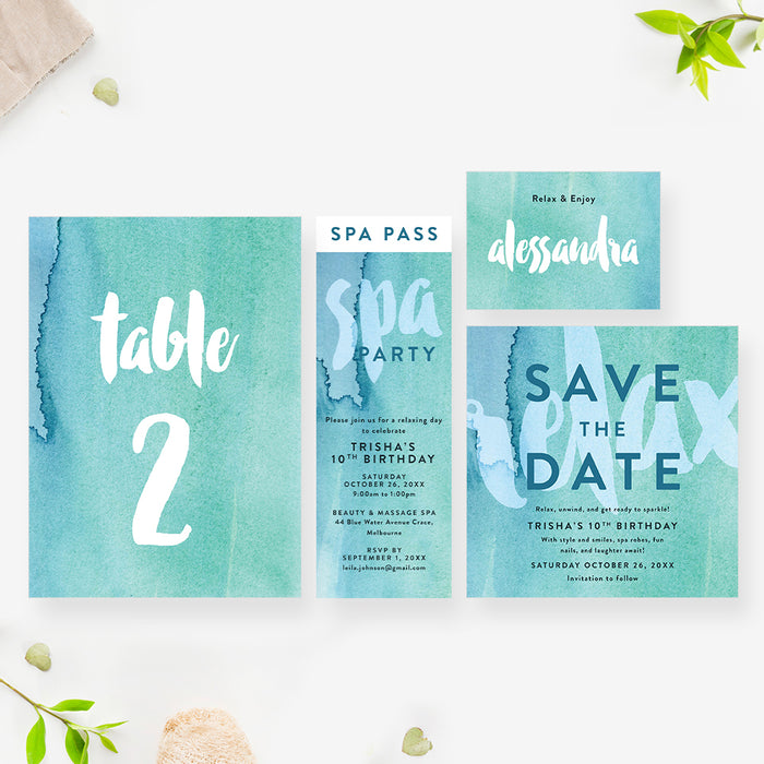 Spa Birthday Invitation Girls Spa Party Invite