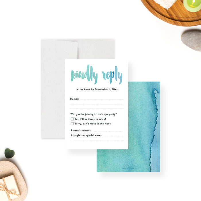 Spa Birthday Invitation Girls Spa Party Invite