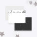 Personalized outer space note cards with planets and stars illustration-front-back