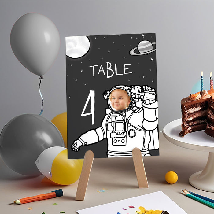 Space Adventure Birthday Party Invitation with Photo, Astronaut Birthday for Boys and Girls, Outer Space Party Invites