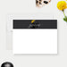 Gothic thank you card with skull and marigold flowers and Spanish text “Gracias” for a Day of the Dead themed birthday celebration.-front