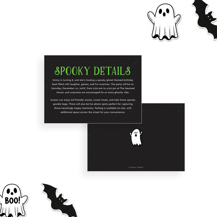 Halloween Birthday Invitation Cute Ghost Party Card