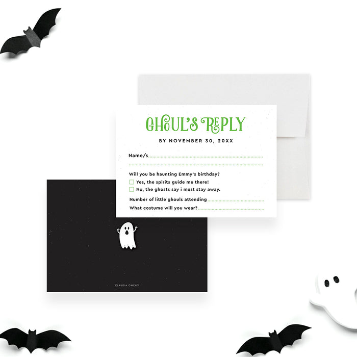 Halloween Birthday Invitation Cute Ghost Party Card