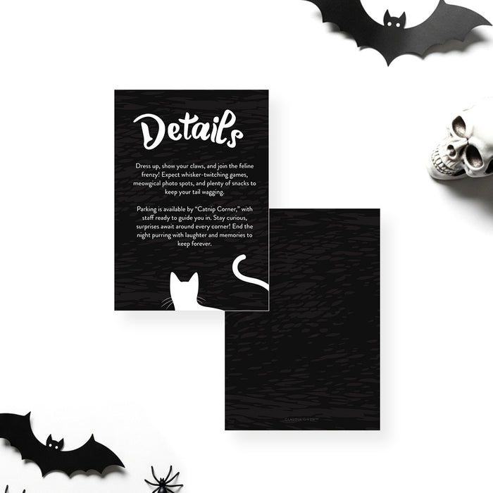 Personalized Spooky Black Cat Halloween Party Invitation