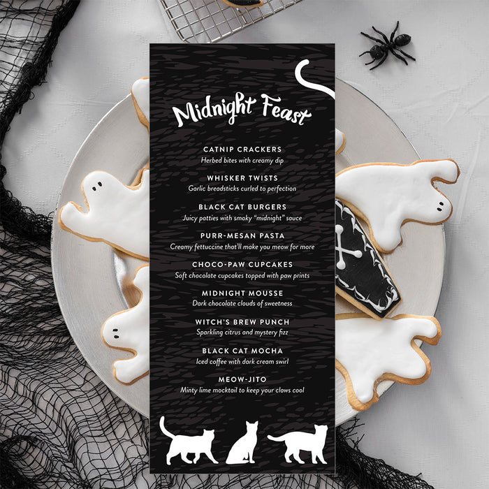 Personalized Spooky Black Cat Halloween Party Invitation