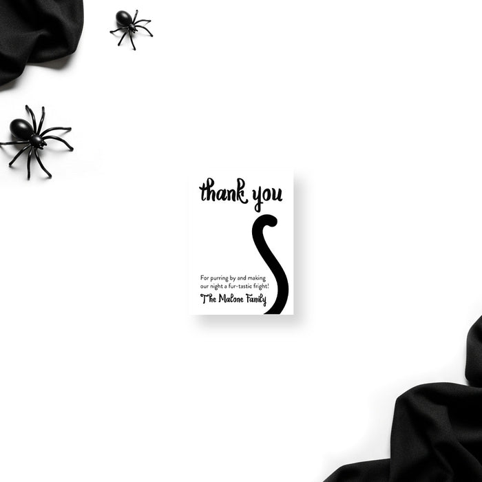 Personalized Spooky Black Cat Halloween Party Invitation