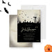 Cemetery Halloween invitation featuring bats tombstones and creepy trees for gothic party theme
