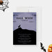 Spooky Halloween invitation with howling wolf and moon design