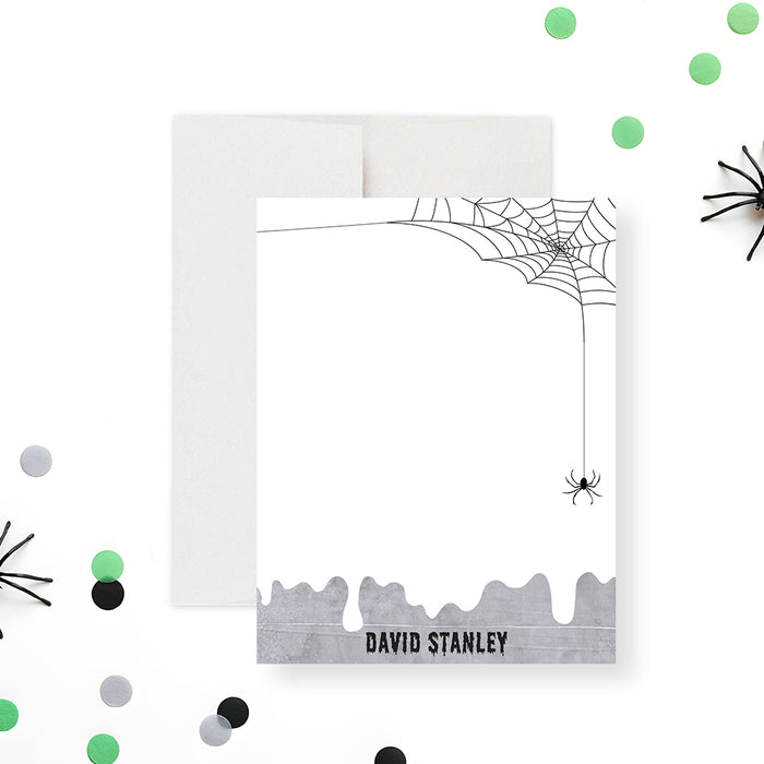 Spooky Halloween Party Invitation with Spider Web Design