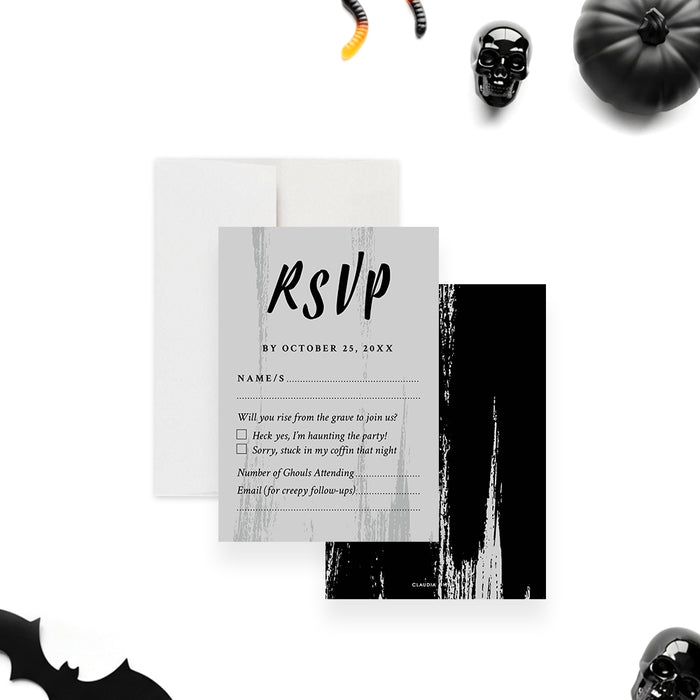 Elegant Black Halloween Party Invitation Spooky Costume Party Invite