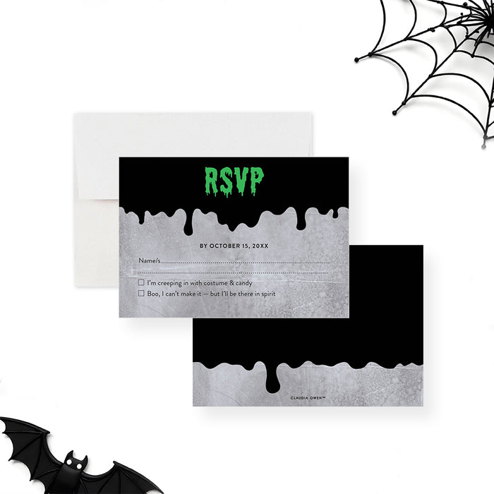 Spooky Halloween Party Invitation with Spider Web Design