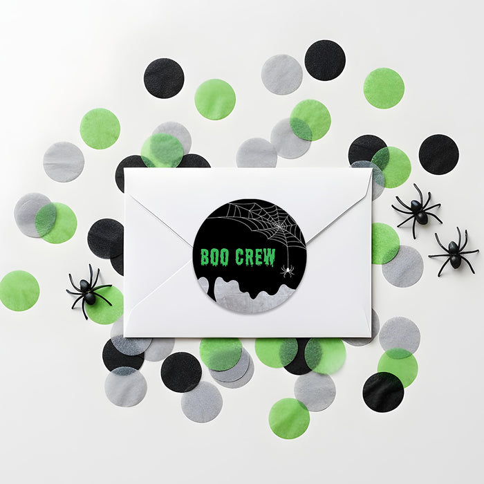 Spooky Halloween Party Invitation with Spider Web Design