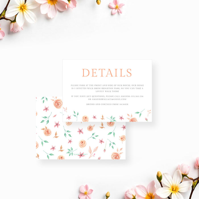 Spring Brunch Invitation Soft Pastel Floral Card