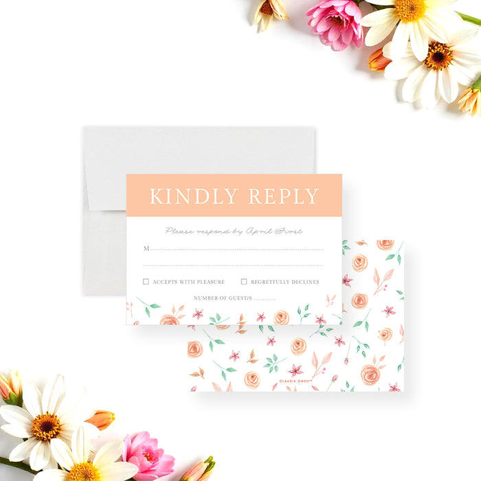 Spring Brunch Invitation Soft Pastel Floral Card