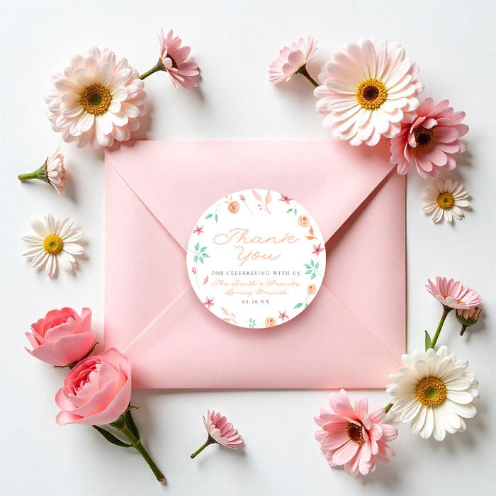 Spring Brunch Invitation Soft Pastel Floral Card