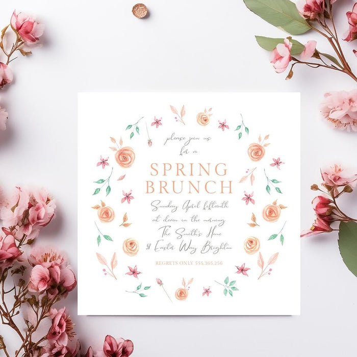 Spring Luncheon Invite Spring Brunch Invitation