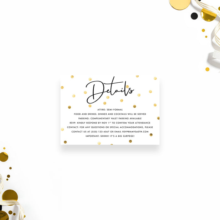 Surprise Birthday Party Invitation Gold Confetti