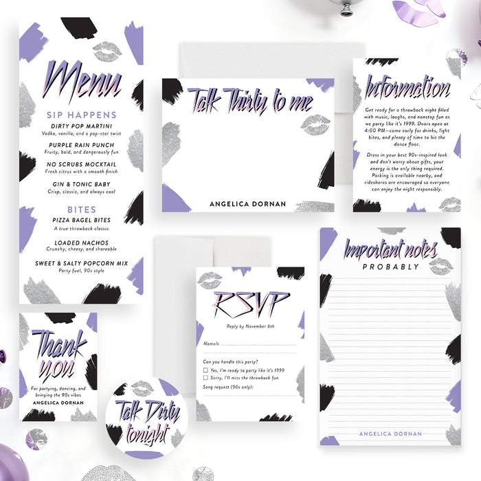 Talk Thirty to Me 30th Birthday Party Invitation for Women