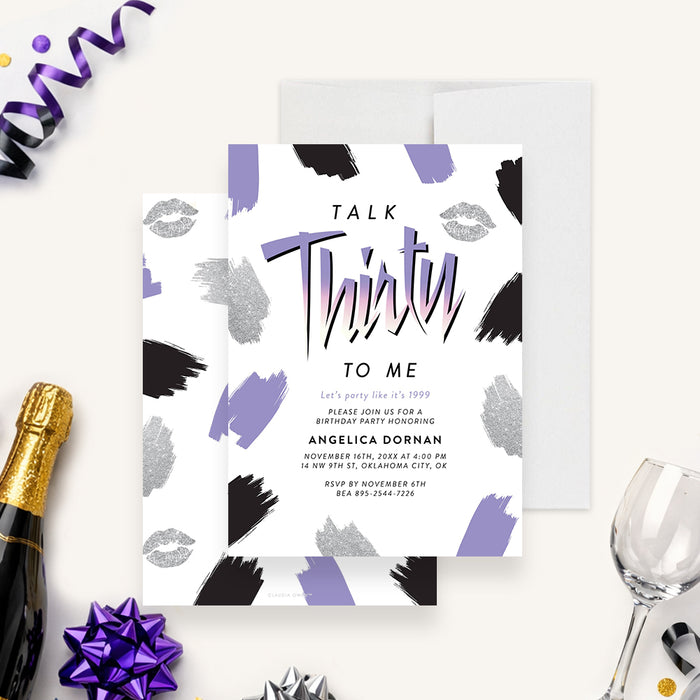 Talk Thirty to Me 30th Birthday Party Invitation for Women