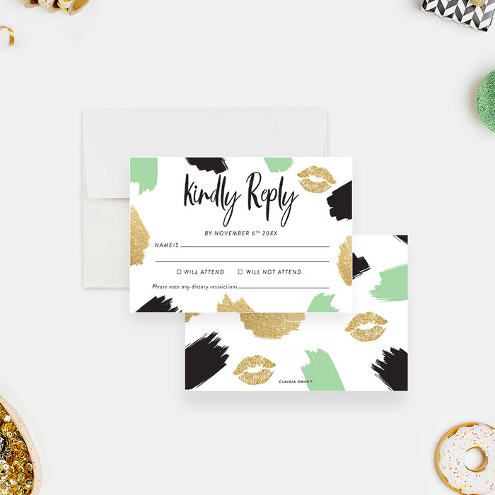 Talk Thirty To Me Invitations in Black Green and Gold, Cheeky Birthday Invitations for Adults, Fun Invites for 30th Birthday Party