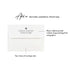 Optional return address printing example on a white envelope for teal bar and bat mitzvah thank you cards.