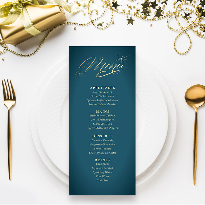 Teal Gold Corporate Anniversary Invitation Elegant Dinner Invite