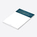 elegant teal personalized notepad with gold script name design and white writing space for stylish stationery-side
