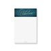 elegant teal personalized notepad with gold script name design and white writing space for stylish stationery