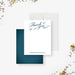 elegant teal corporate thank you card with script lettering and personalized business name for professional appreciation notes-front-back