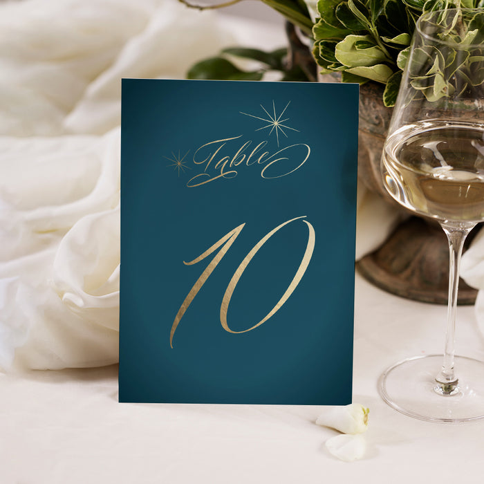 Teal Gold Corporate Anniversary Invitation Elegant Dinner Invite