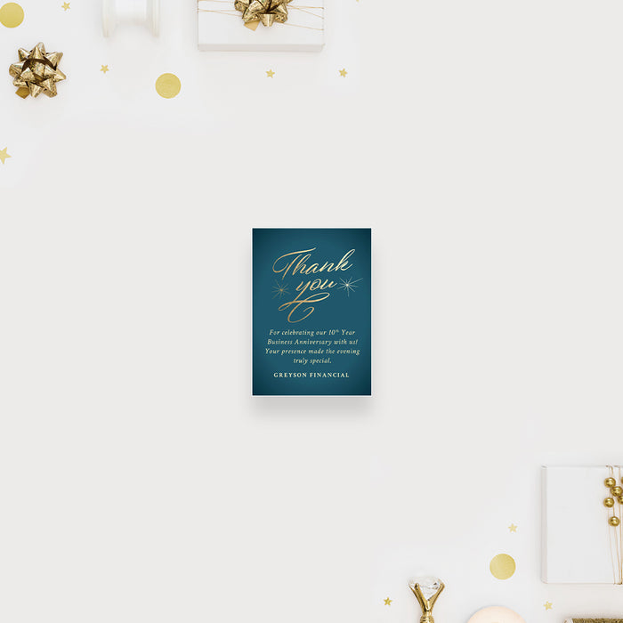 Teal Gold Corporate Anniversary Invitation Elegant Dinner Invite