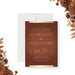 terracotta wedding invitation with elegant lettering, warm accent details, classic layout, and formal fall wedding style-front