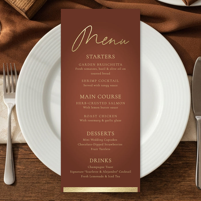 Terracotta Wedding Invitation Elegant Fall Design